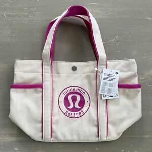 NWT Lululemon Daily Multi-Pocket Mini Canvas Tote Natural Pow Pink